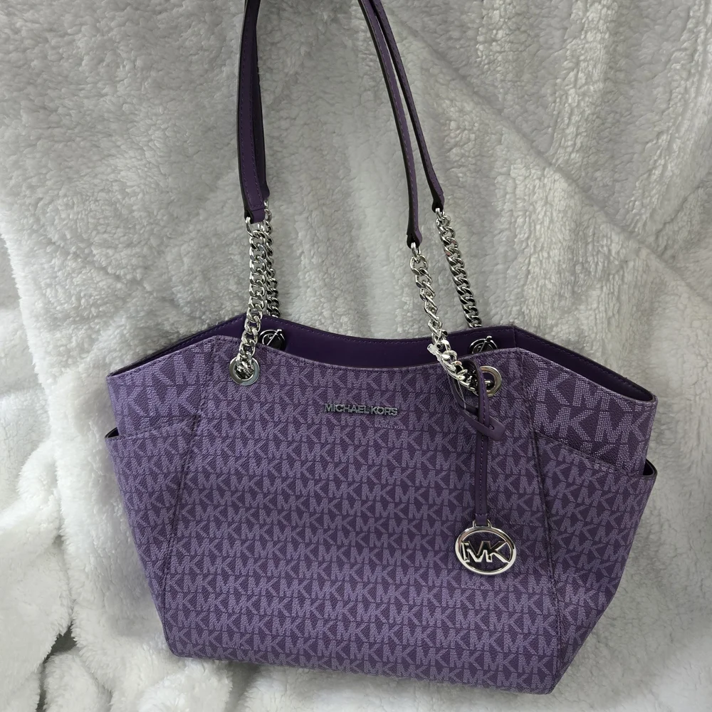 Michael Kors Purple Signature Canvas Tote - Picture 10 of 12